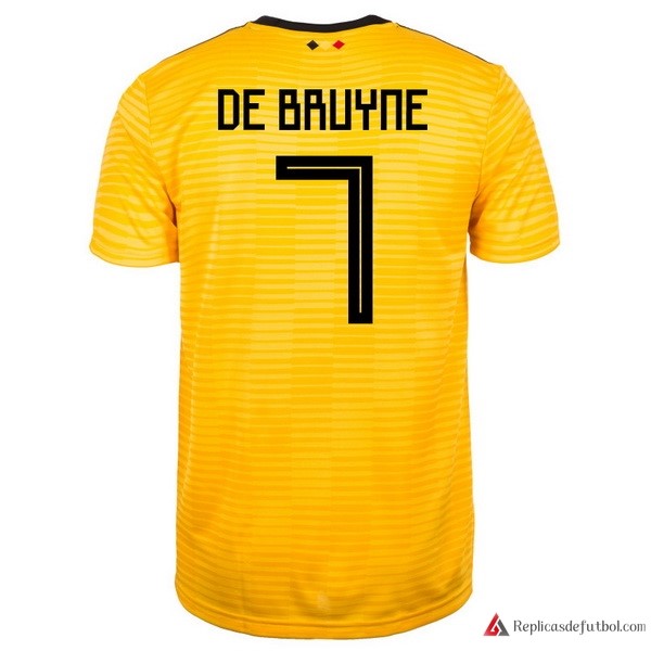 Camiseta Seleccion Belgica Segunda equipación De Bruyne 2018 Amarillo
